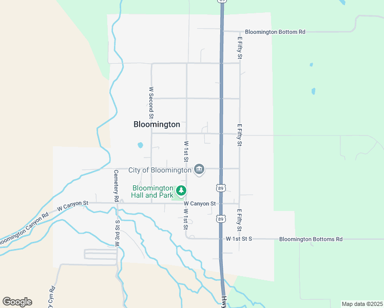 map of restaurants, bars, coffee shops, grocery stores, and more near 130 West 1st Street in Bloomington