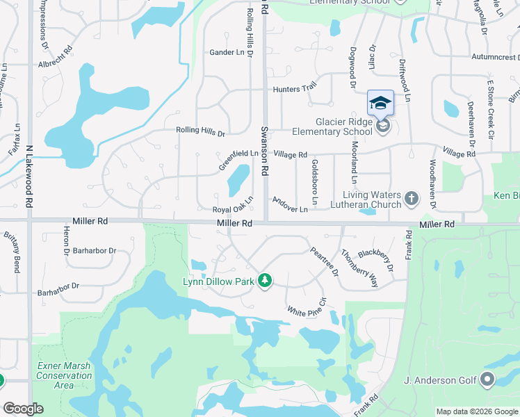 map of restaurants, bars, coffee shops, grocery stores, and more near 8 Morningside Court in Lake in the Hills