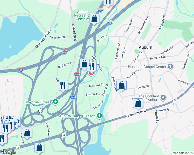 map of restaurants, bars, coffee shops, grocery stores, and more near 502 Heritage Lane in Auburn