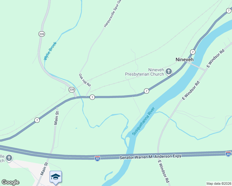 map of restaurants, bars, coffee shops, grocery stores, and more near 2875-2939 State Highway 7 in Harpursville