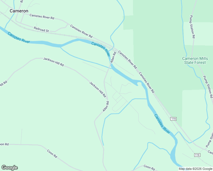 map of restaurants, bars, coffee shops, grocery stores, and more near 3956 County Road 22 in Cameron