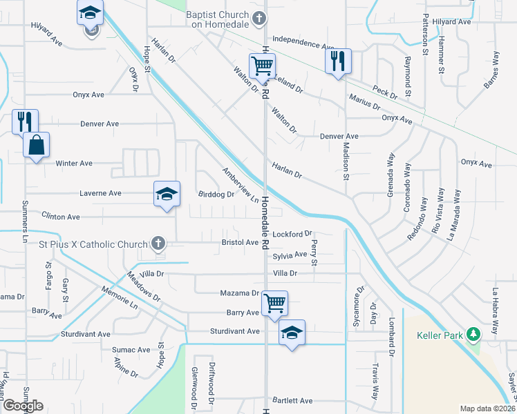 map of restaurants, bars, coffee shops, grocery stores, and more near 3950 Homedale Road in Klamath Falls