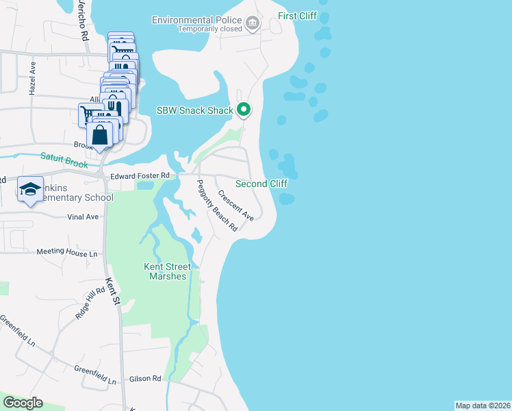 map of restaurants, bars, coffee shops, grocery stores, and more near 48 Crescent Avenue in Scituate