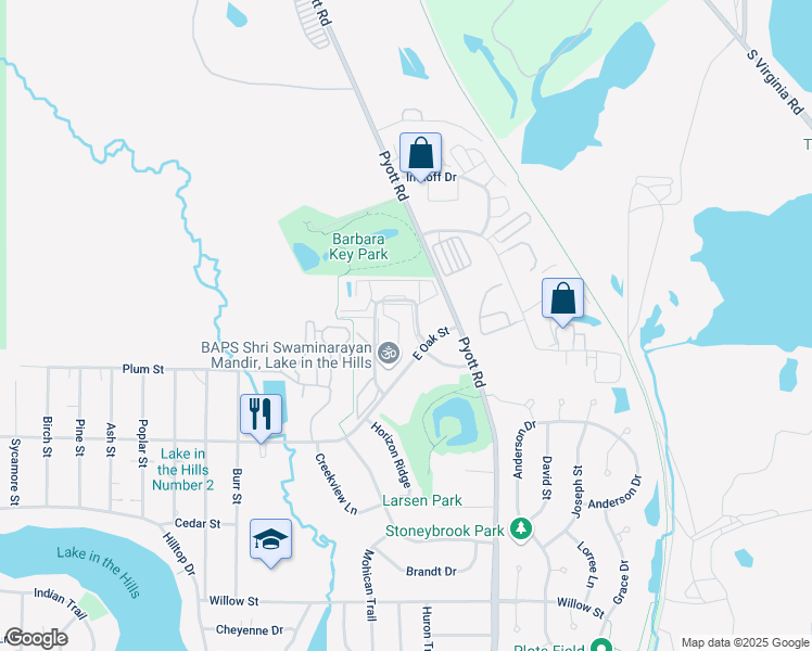 map of restaurants, bars, coffee shops, grocery stores, and more near 1373 Cunat Court in Lake in the Hills