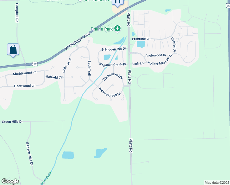 map of restaurants, bars, coffee shops, grocery stores, and more near 1333 Darlington Circle in Saline