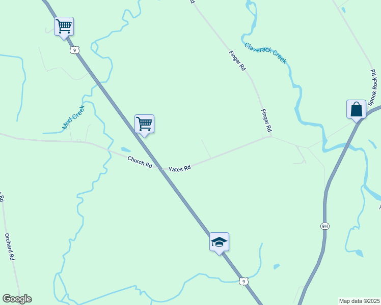 map of restaurants, bars, coffee shops, grocery stores, and more near 49 Yates Rd in Hudson