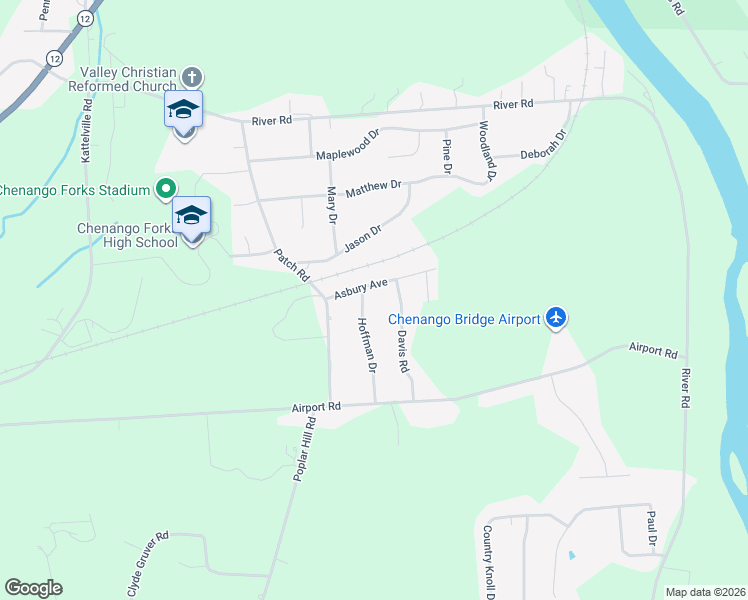 map of restaurants, bars, coffee shops, grocery stores, and more near 24 Hoffman Dr in Binghamton