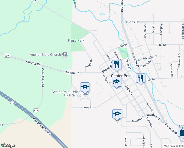 map of restaurants, bars, coffee shops, grocery stores, and more near 140 Green Street in Center Point