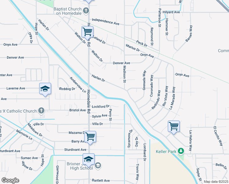 map of restaurants, bars, coffee shops, grocery stores, and more near 5716 Harlan Drive in Klamath Falls