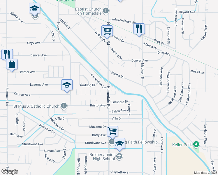 map of restaurants, bars, coffee shops, grocery stores, and more near 3907 Homedale Road in Klamath Falls