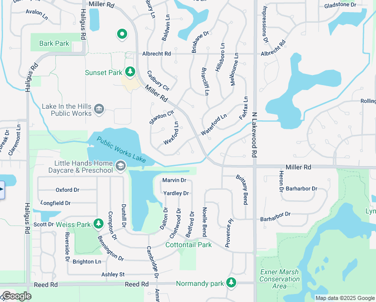 map of restaurants, bars, coffee shops, grocery stores, and more near 5 Stanton Court in Lake in the Hills