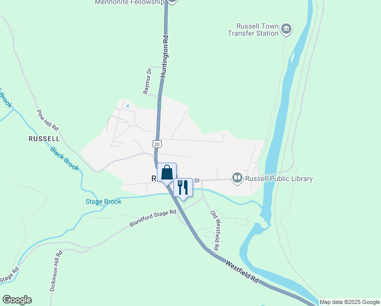 map of restaurants, bars, coffee shops, grocery stores, and more near 90 Highland Avenue in Westfield