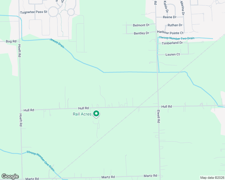 map of restaurants, bars, coffee shops, grocery stores, and more near 47970 Hull Road in Belleville