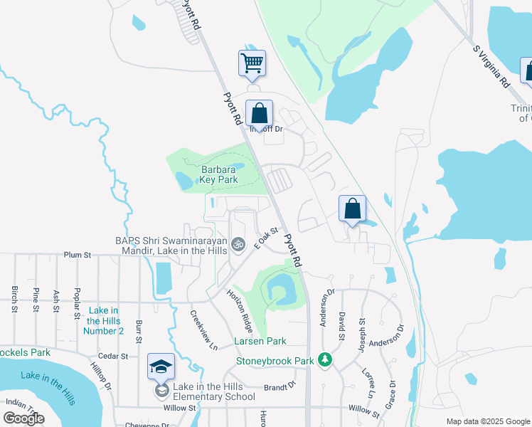 map of restaurants, bars, coffee shops, grocery stores, and more near 1401 Industrial Drive in Lake in the Hills