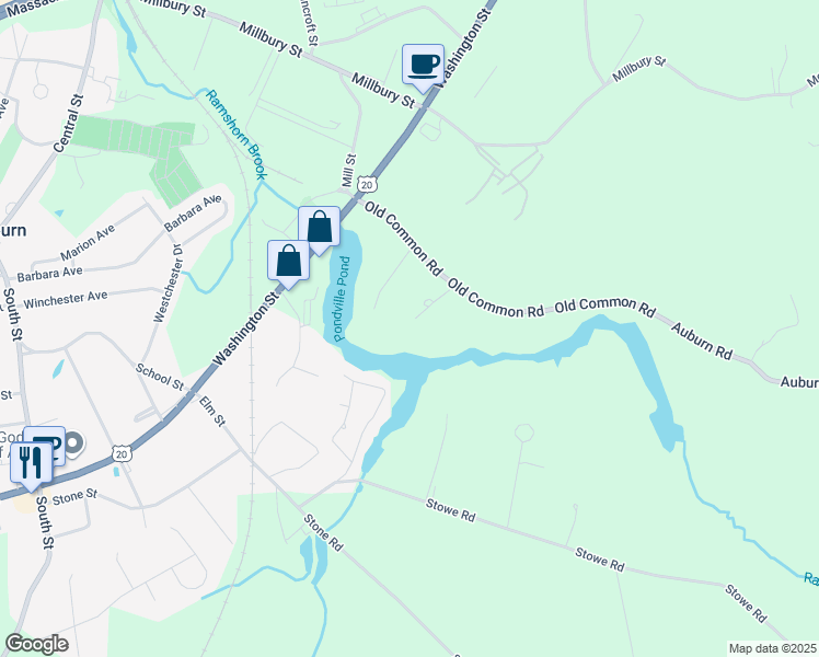 map of restaurants, bars, coffee shops, grocery stores, and more near 58 May Lane in Auburn