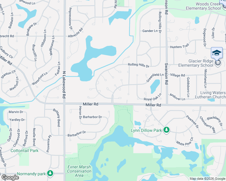 map of restaurants, bars, coffee shops, grocery stores, and more near 2 Flowerfield Court in Lake in the Hills