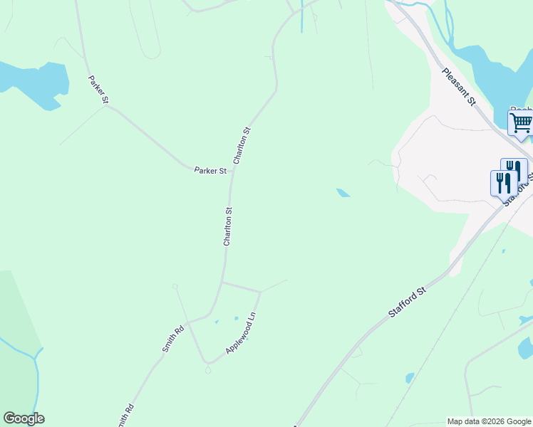 map of restaurants, bars, coffee shops, grocery stores, and more near 265 Charlton Street in Leicester