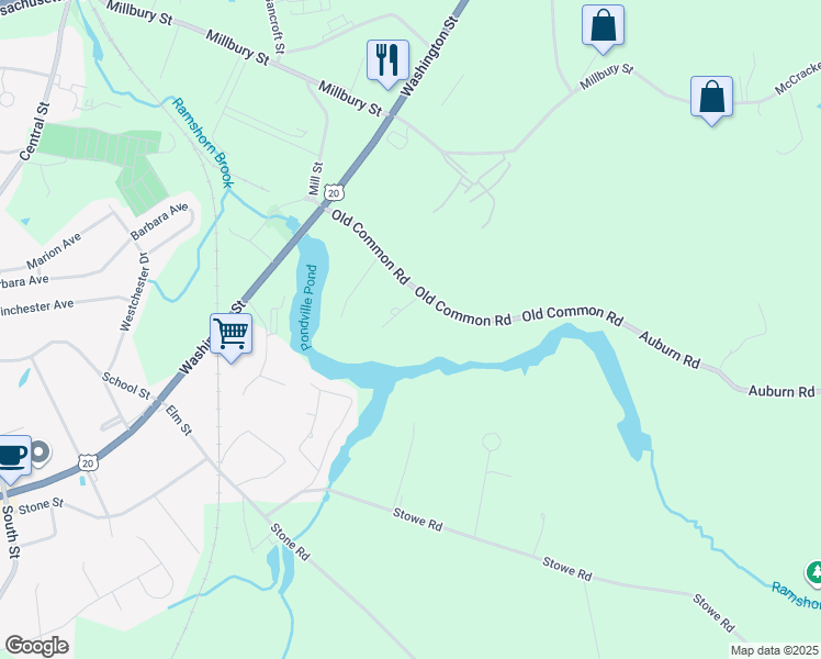 map of restaurants, bars, coffee shops, grocery stores, and more near 58 May Lane in Auburn