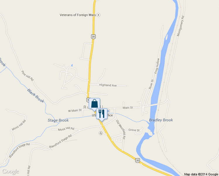 map of restaurants, bars, coffee shops, grocery stores, and more near 90 Highland Avenue in Westfield