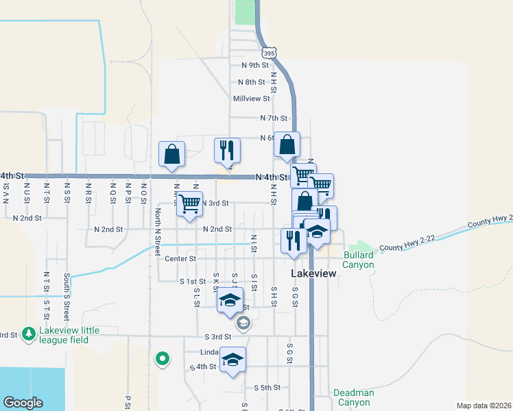 map of restaurants, bars, coffee shops, grocery stores, and more near 821-999 N 3rd St in Lakeview