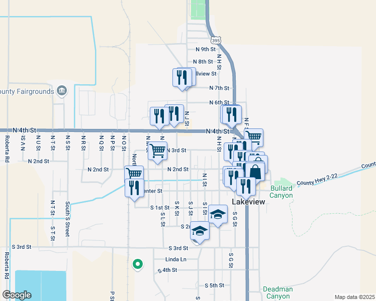 map of restaurants, bars, coffee shops, grocery stores, and more near 999 N 3rd St in Lakeview