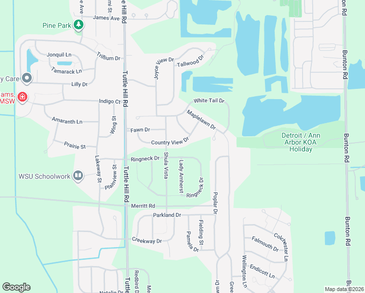 map of restaurants, bars, coffee shops, grocery stores, and more near 9300 Country View Drive in Ypsilanti
