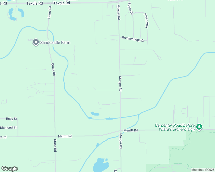 map of restaurants, bars, coffee shops, grocery stores, and more near 6588 Munger Road in Ypsilanti