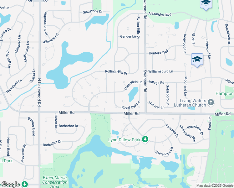 map of restaurants, bars, coffee shops, grocery stores, and more near 1304 Royal Oak Lane in Lake in the Hills