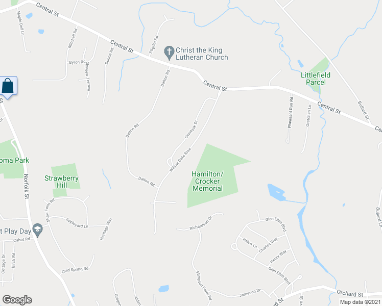 map of restaurants, bars, coffee shops, grocery stores, and more near 128 Willow Gate Rise in Holliston