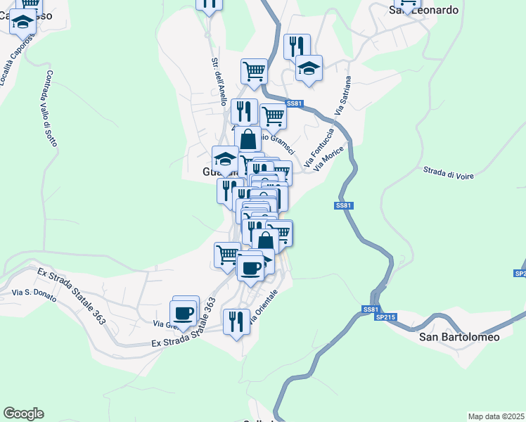 map of restaurants, bars, coffee shops, grocery stores, and more near 7-8 Largo Pignatari in Guardiagrele