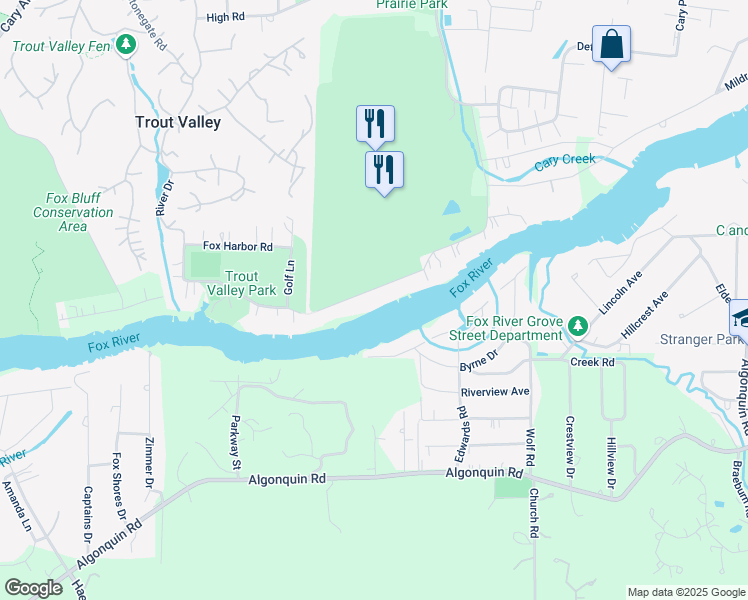 map of restaurants, bars, coffee shops, grocery stores, and more near 2419 Grove Lane in Cary
