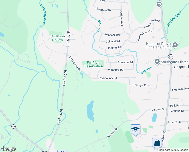 map of restaurants, bars, coffee shops, grocery stores, and more near 33 Old County Road in Hingham