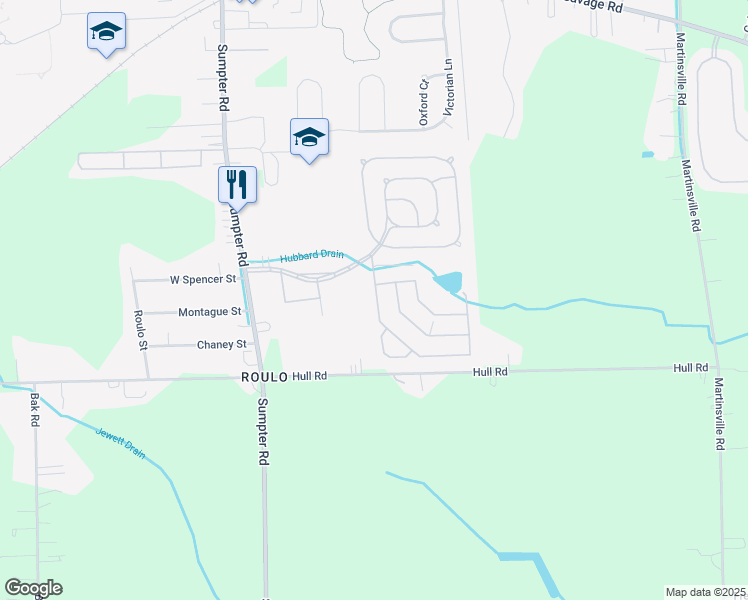 map of restaurants, bars, coffee shops, grocery stores, and more near 15 West Menlo Park Drive in Belleville