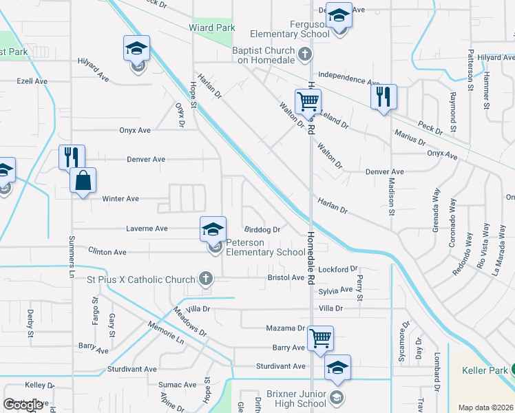 map of restaurants, bars, coffee shops, grocery stores, and more near 3718 Pointer Drive in Klamath Falls