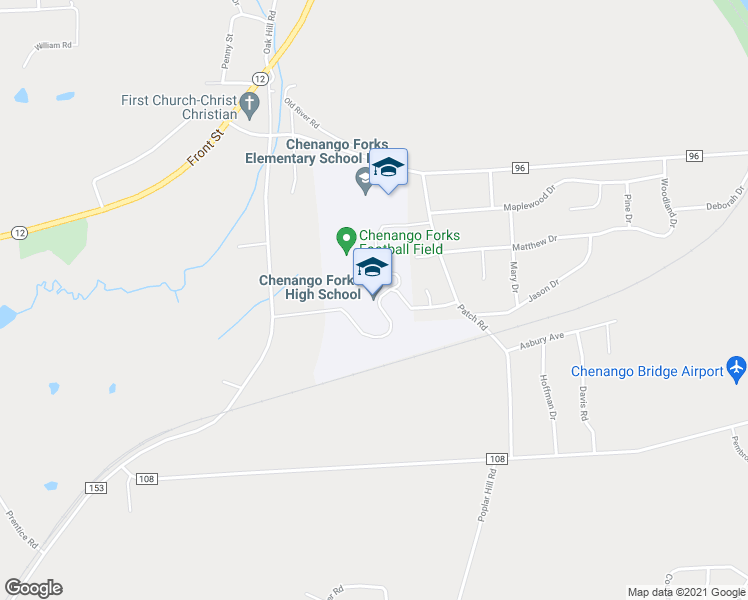 map of restaurants, bars, coffee shops, grocery stores, and more near 1 Gordon Drive in Binghamton