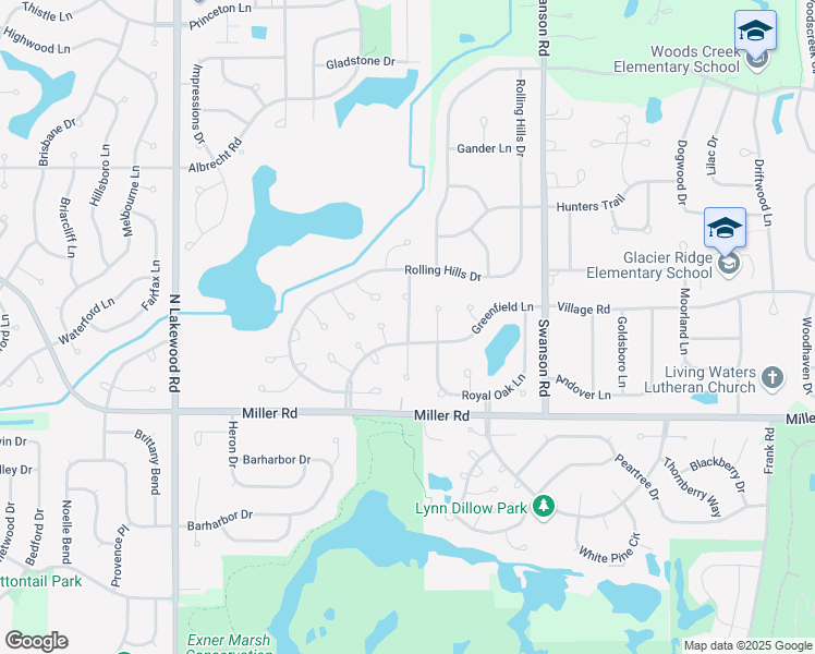 map of restaurants, bars, coffee shops, grocery stores, and more near 1362 Deer Creek Lane in Lake in the Hills