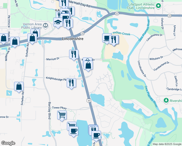 map of restaurants, bars, coffee shops, grocery stores, and more near in Lake County