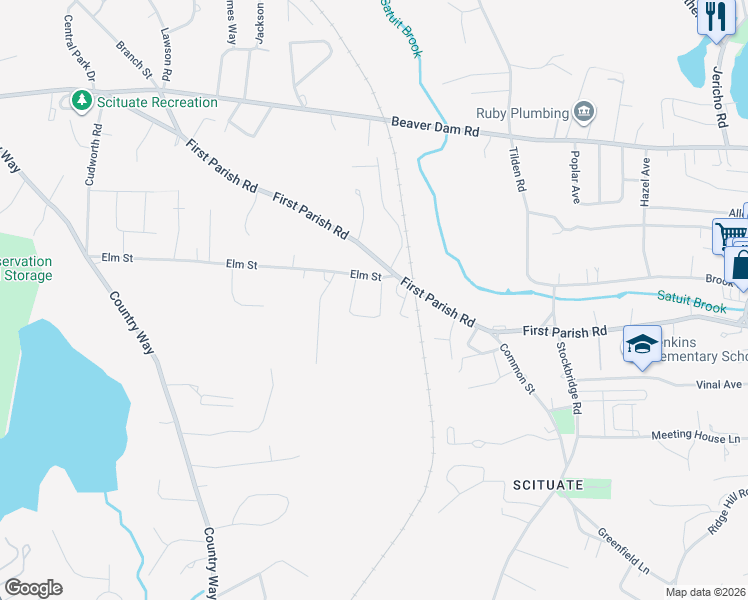 map of restaurants, bars, coffee shops, grocery stores, and more near 9 Gates Circle in Scituate