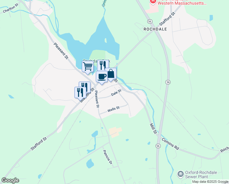 map of restaurants, bars, coffee shops, grocery stores, and more near 68 Dale Court in Leicester
