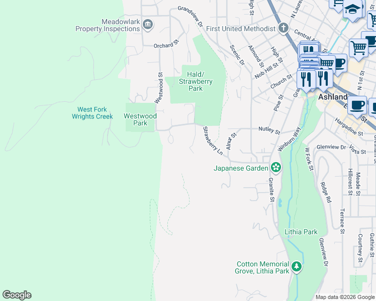 map of restaurants, bars, coffee shops, grocery stores, and more near 163 Hitt Road in Ashland