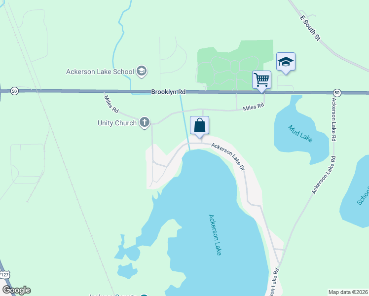 map of restaurants, bars, coffee shops, grocery stores, and more near 290 Ackerson Lake Drive in Jackson