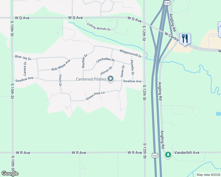 map of restaurants, bars, coffee shops, grocery stores, and more near 5258 Green Pine Lane in Kalamazoo