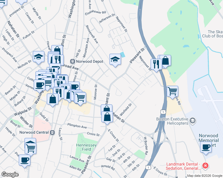 124 Pleasant Street, Norwood MA Walk Score