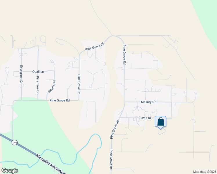 map of restaurants, bars, coffee shops, grocery stores, and more near 3619 Plum Bush Court in Klamath Falls