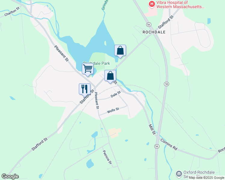 map of restaurants, bars, coffee shops, grocery stores, and more near 68 Dale Court in Leicester