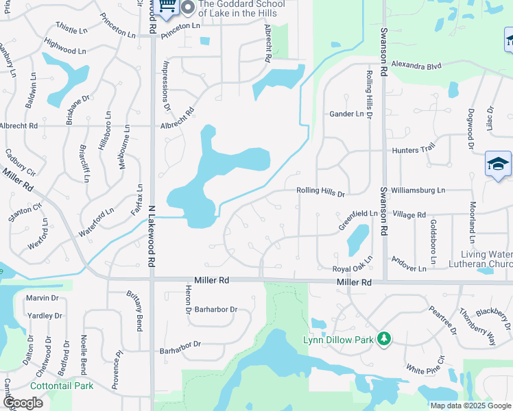 map of restaurants, bars, coffee shops, grocery stores, and more near 1 Westminster Court in Lake in the Hills