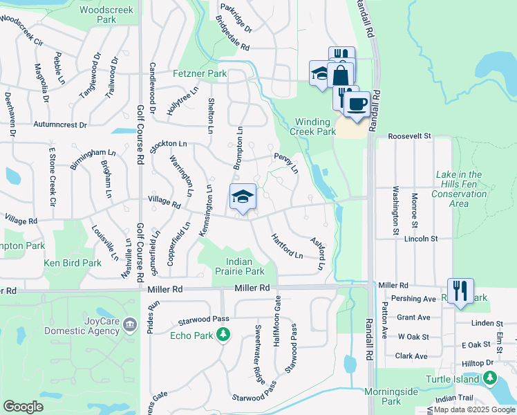 map of restaurants, bars, coffee shops, grocery stores, and more near 616 Plum Court in Crystal Lake
