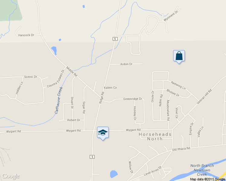 map of restaurants, bars, coffee shops, grocery stores, and more near 106 Kalem Circle in Horseheads
