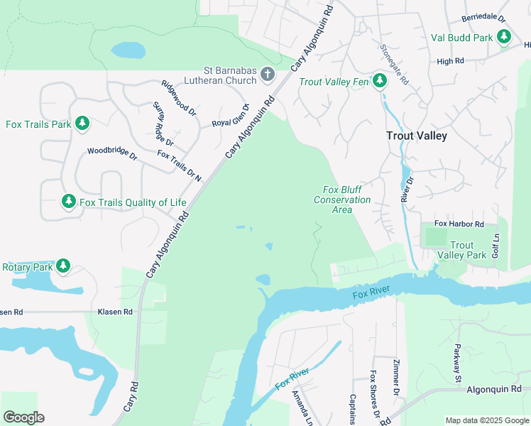 map of restaurants, bars, coffee shops, grocery stores, and more near 1300 Cold Springs Road in Algonquin