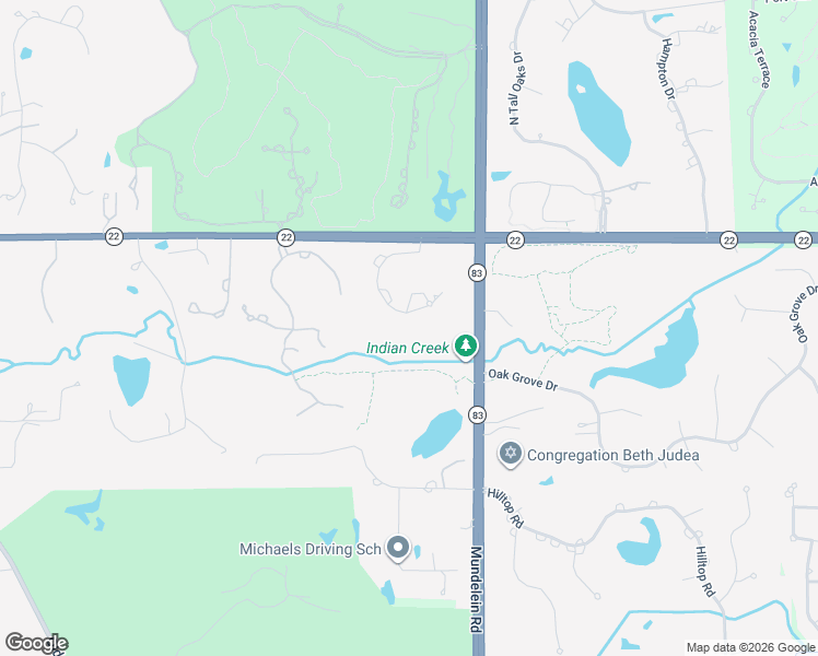 map of restaurants, bars, coffee shops, grocery stores, and more near 4406 Heritage Lane in Long Grove